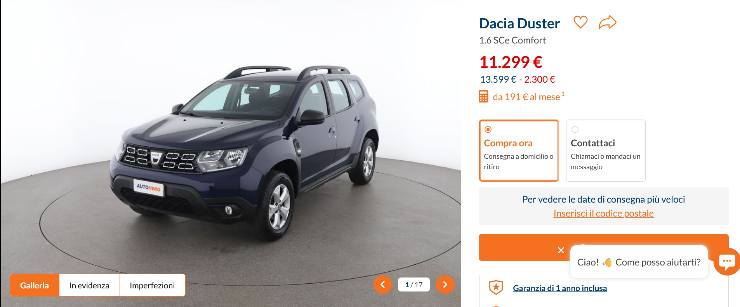 Dacia Duster grande offerta