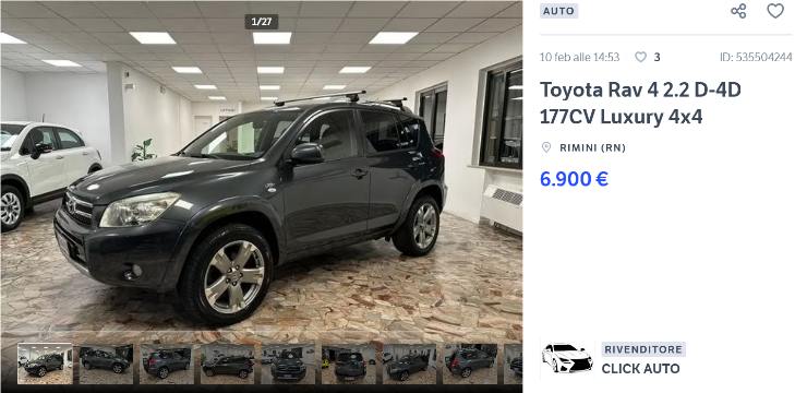 Toyota RAV4 prezzo clamoroso
